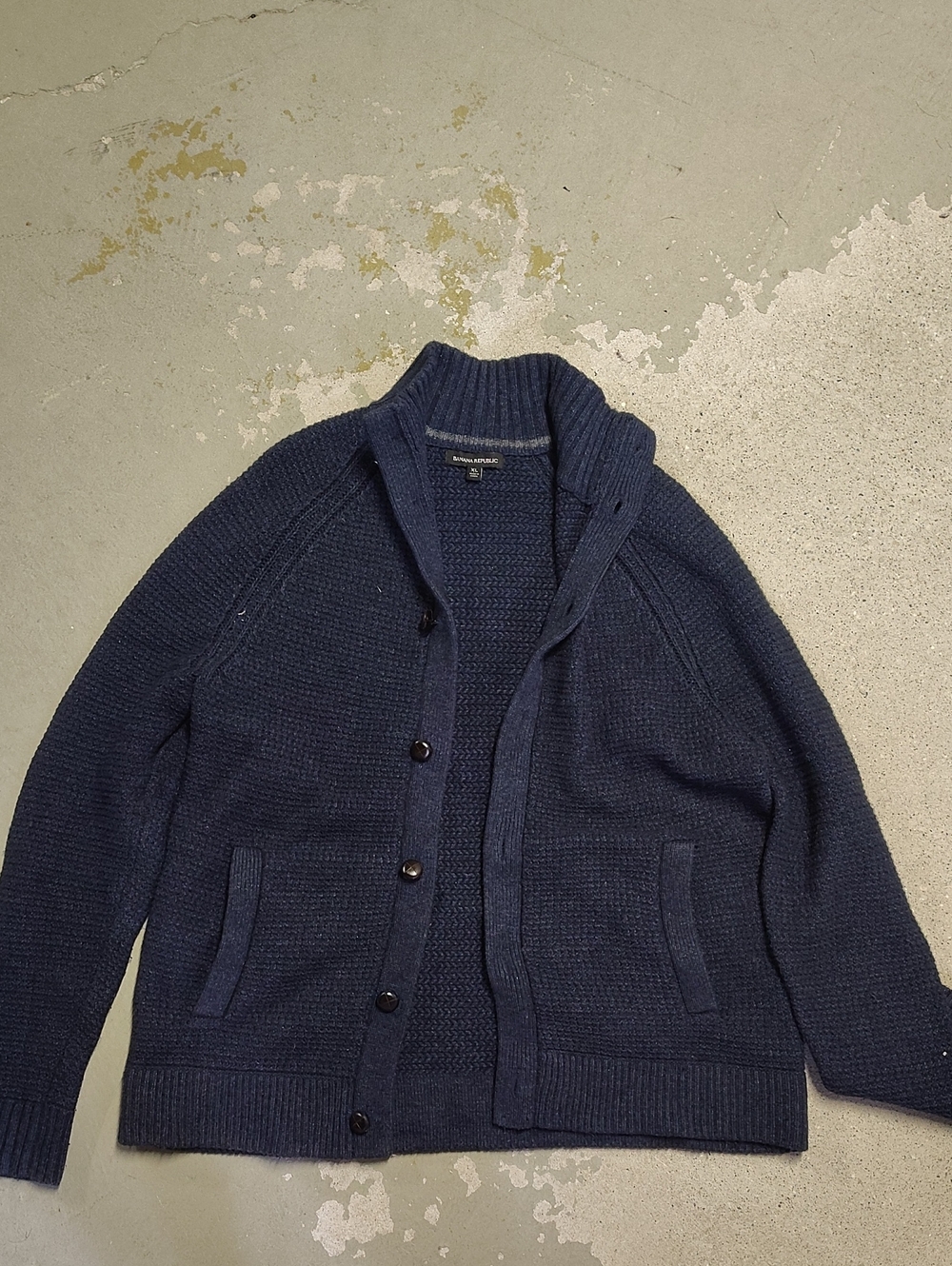 Banana Republic Men’s Dark Navy Shawl-Collar Cardigan